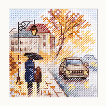 Autumn in the City. Wet Boulevard Cross Stitch Kit фото 1
