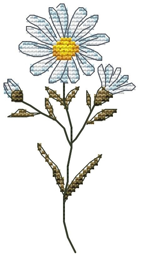 Wildflowers. Aster Cross Stitch Pattern фото 1