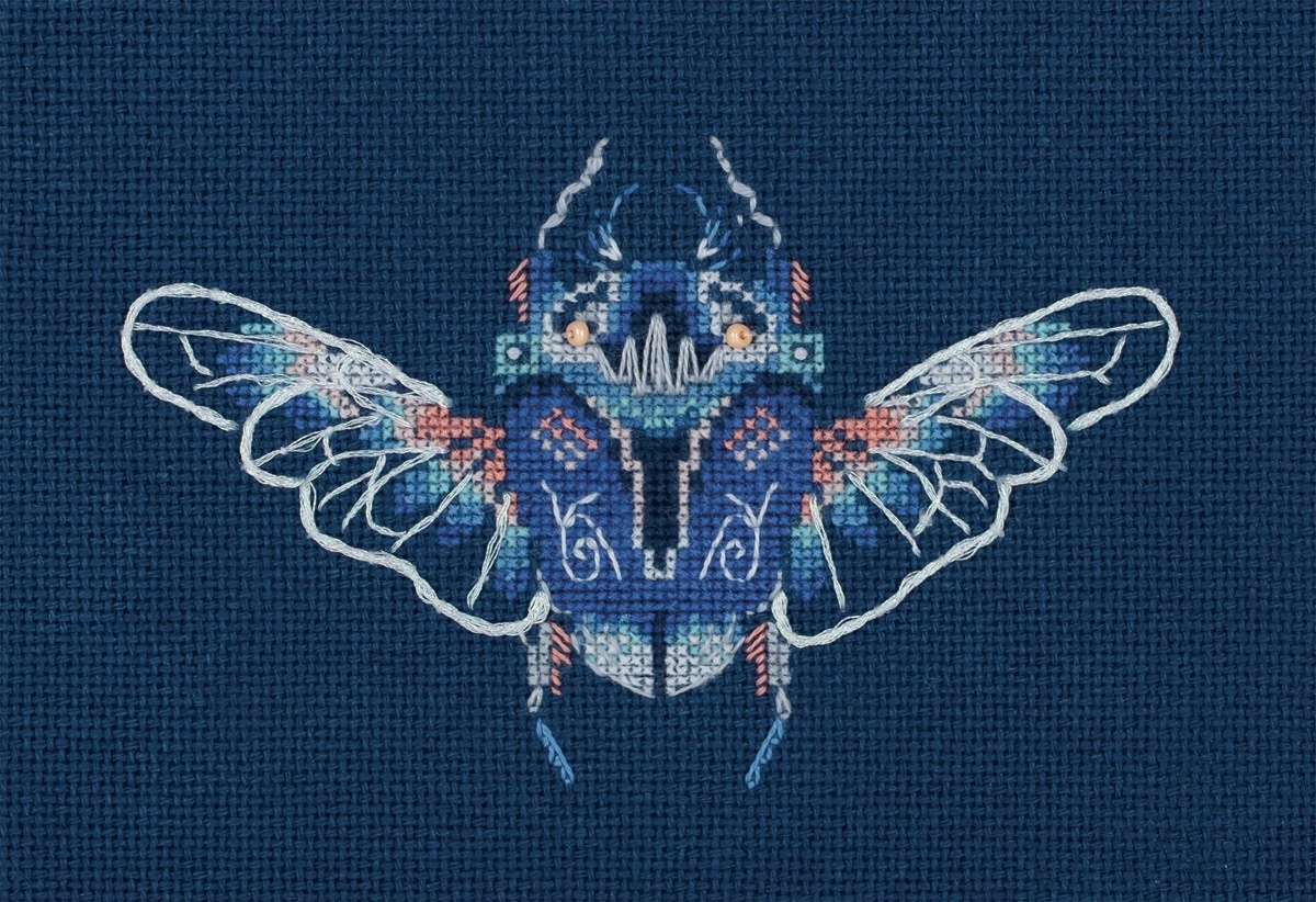 Fantasy Bugs. Sapphire and Physalis Cross Stitch Kit фото 1