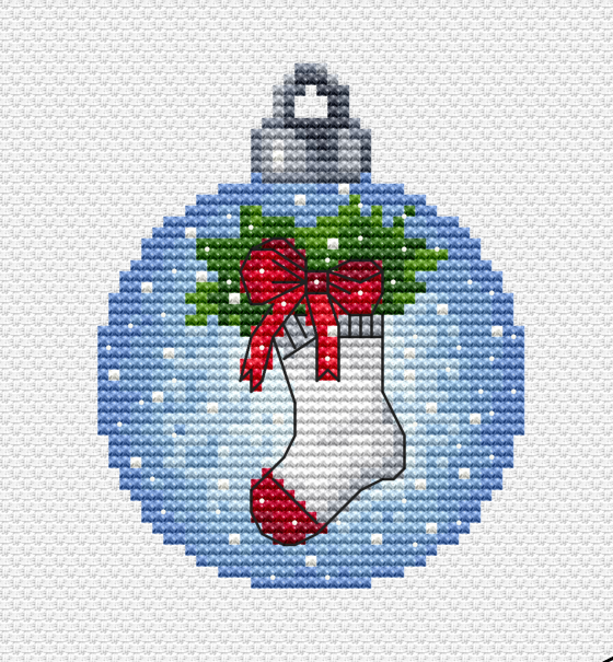 Sock Christmas Ball Cross Stitch Pattern фото 2