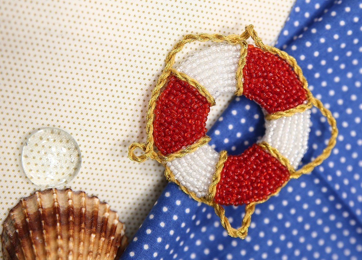 Brooch. Life Preserver Bead Embroidery Kit фото 5
