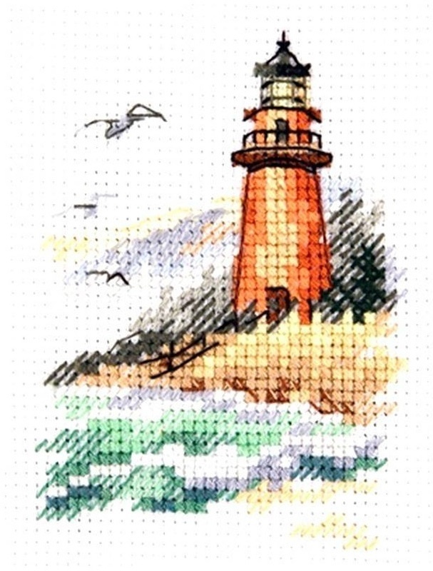 Cold Sea Shore. Lighthouse Cross Stitch Kit фото 1