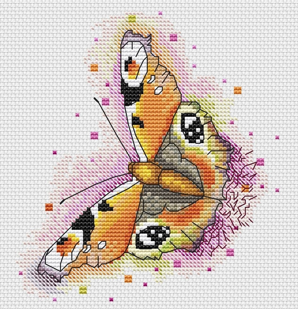 Vanessa Butterfly Cross Stitch Pattern фото 1