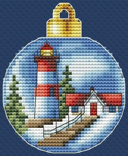 Christmas Bauble. Lighthouse 2-2 Cross Stitch Pattern фото 1