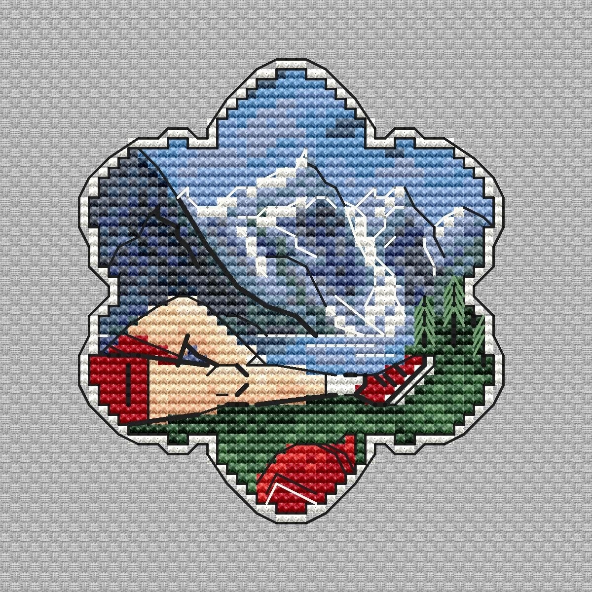 In the Mountains Cross Stitch Pattern фото 1