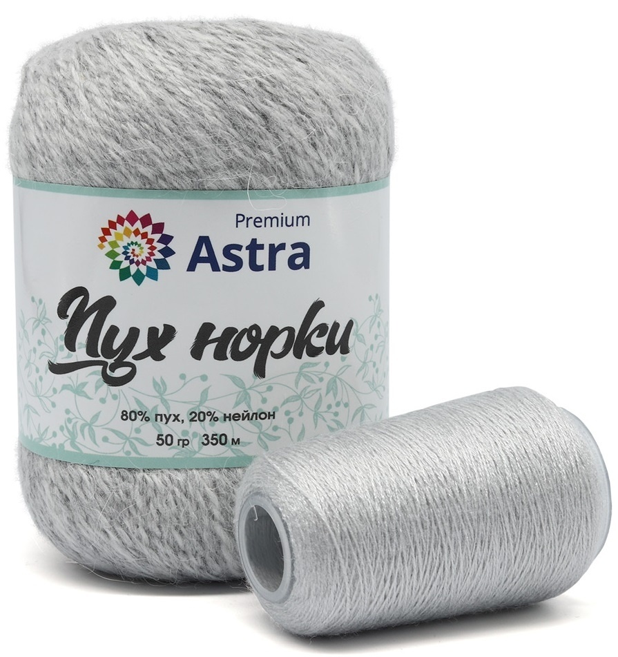 Astra Premium Mink Yarn, 80% mink fluff, 20% nylon, 1 Skein Value Pack, 50g фото 3