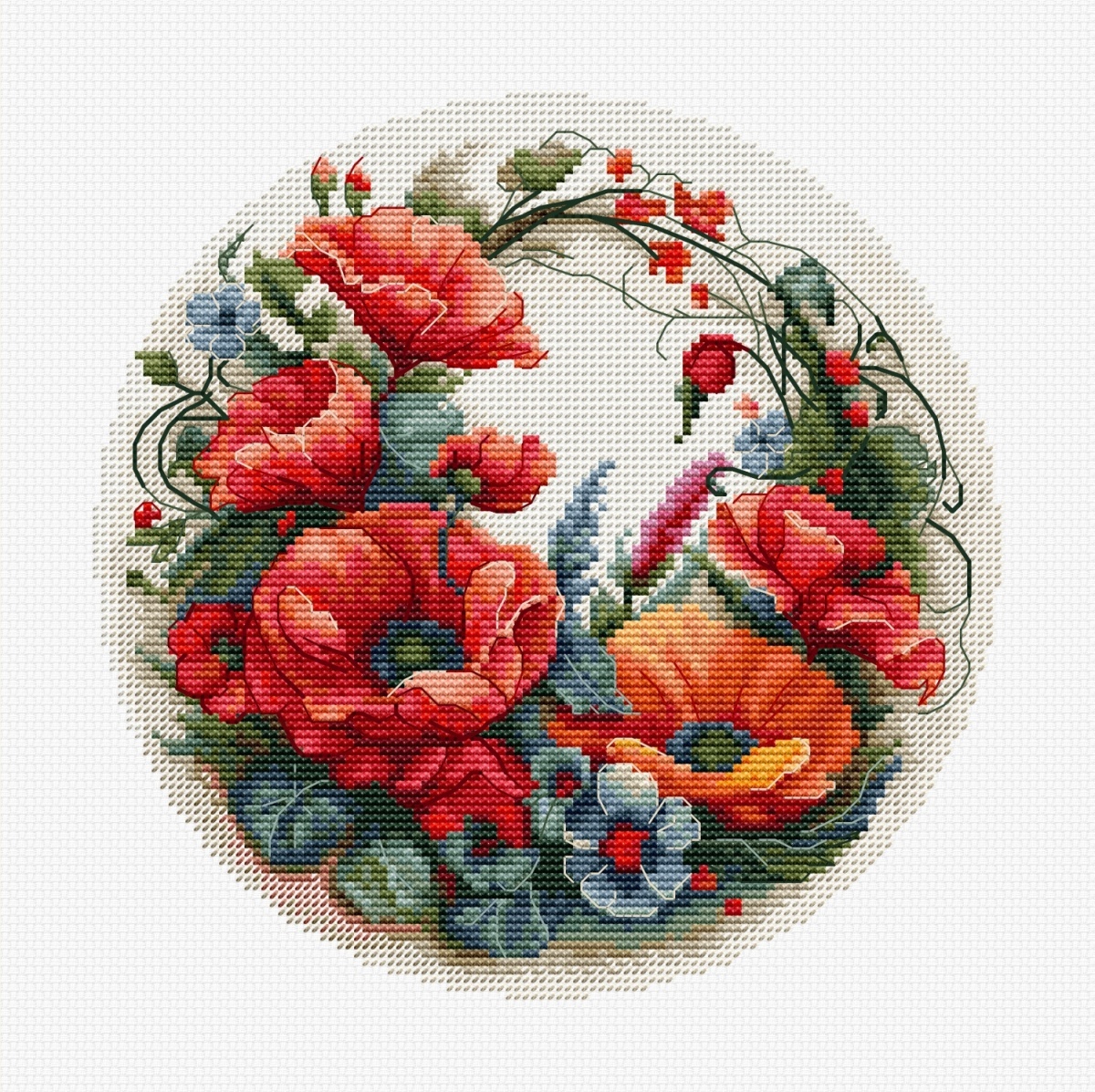 Composition With Poppies Cross Stitch Kit фото 2