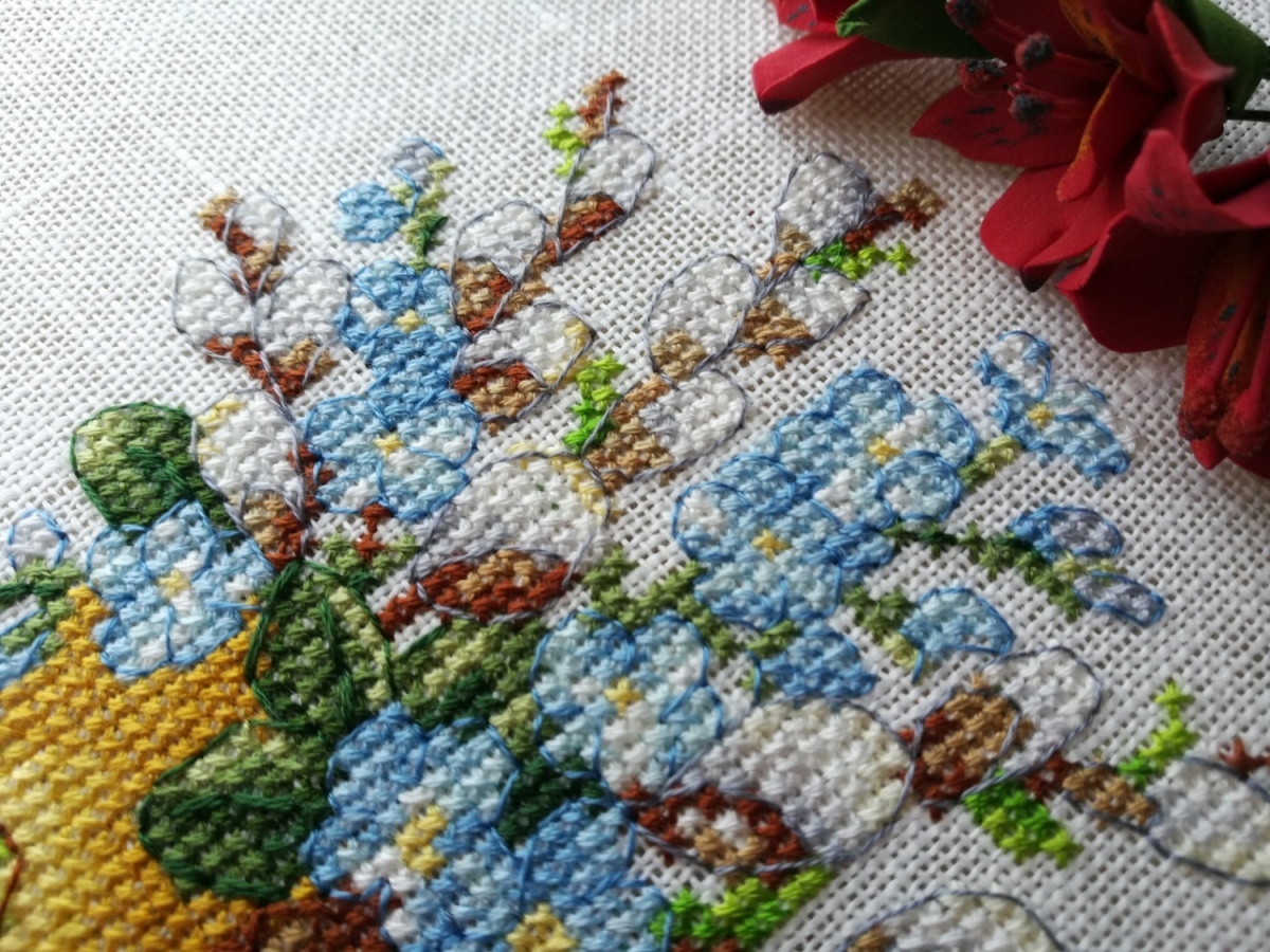 Easter Eggs. Forget-me-not Cross Stitch Pattern фото 5