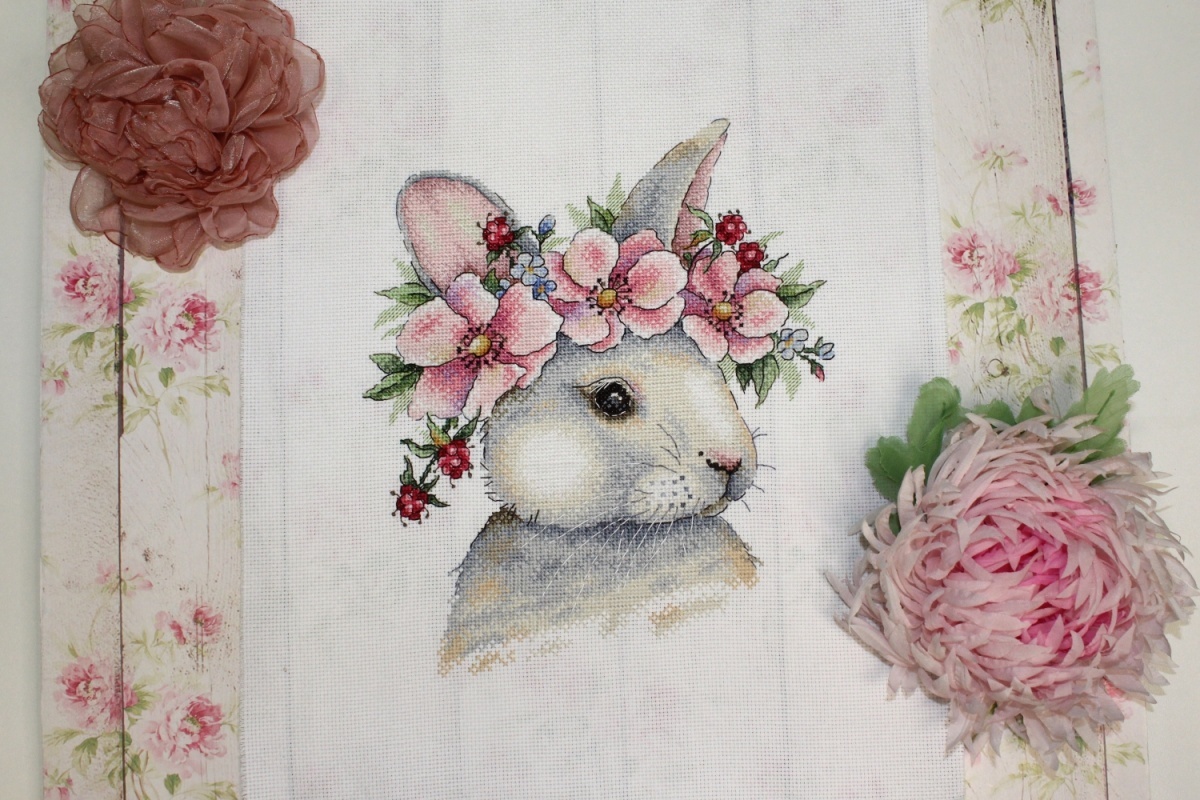Rabbit in Flowers Cross Stitch Kit фото 2