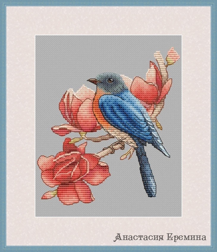 Spring Bird Cross Stitch Pattern фото 1