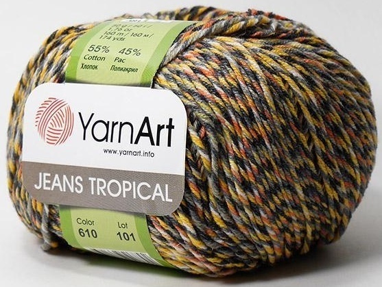 YarnArt Jeans Tropical 55% cotton, 45% acrylic, 10 Skein Value Pack, 500g,  code YAJT YarnArt
