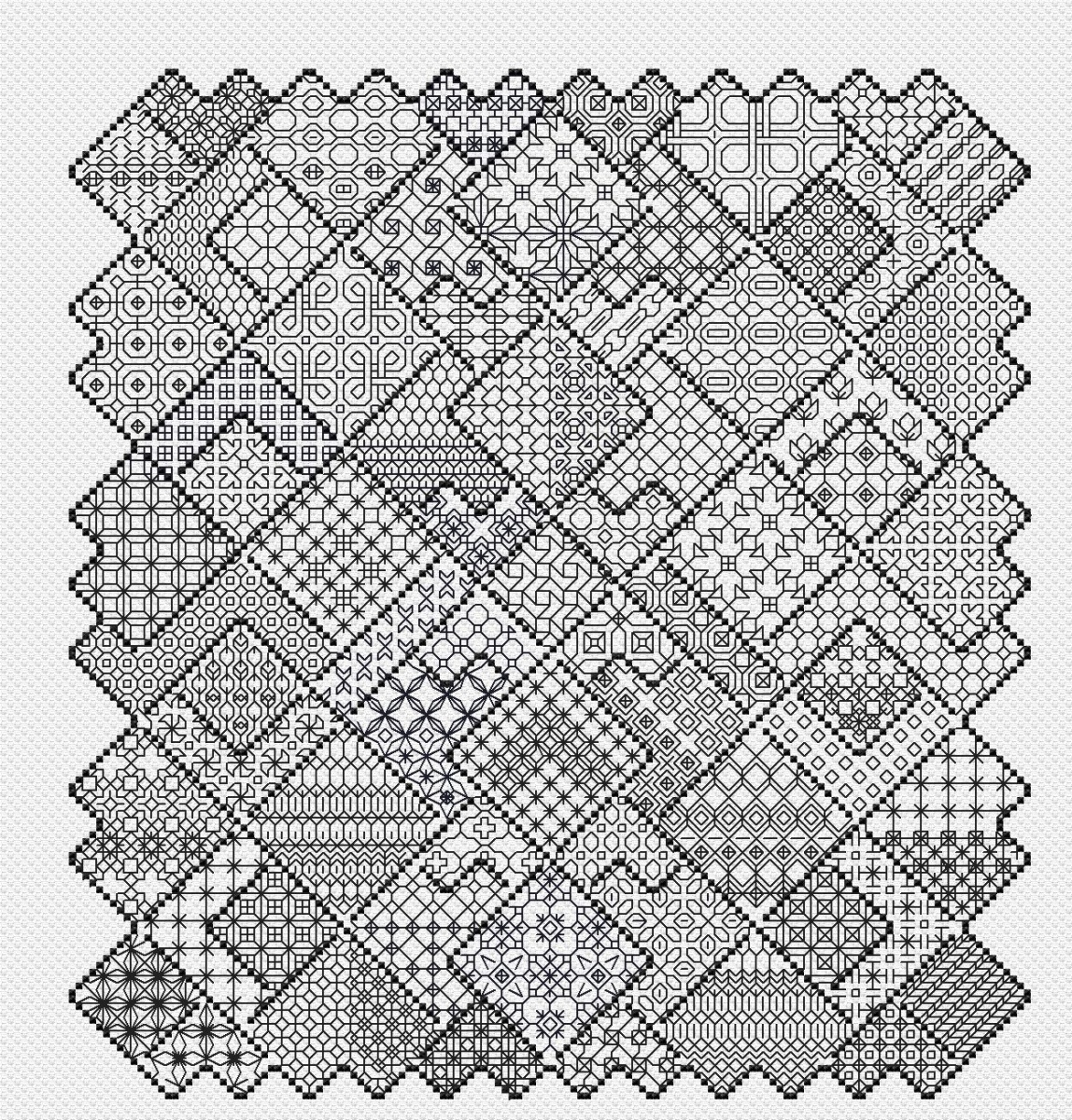 Blackwork Cross Stitch Pattern фото 1