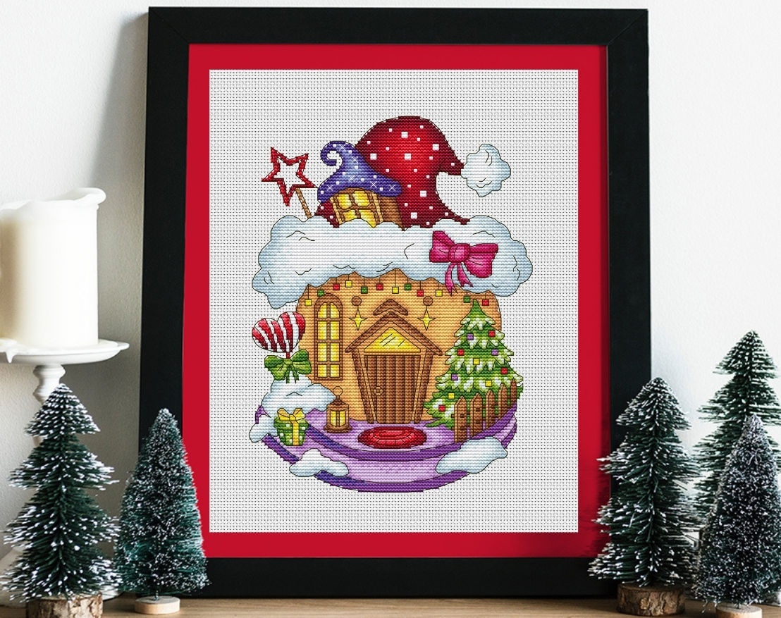 Santa's House Cross Stitch Chart фото 1