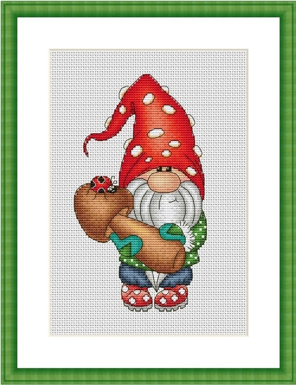 Mushroom Gnome Cross Stitch Pattern фото 2