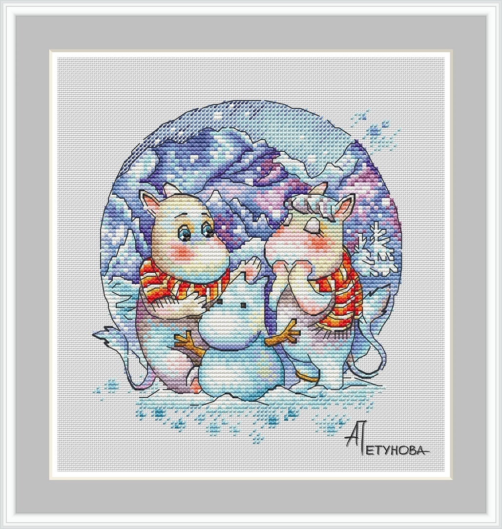 Moomin Snowman Cross Stitch Pattern фото 1
