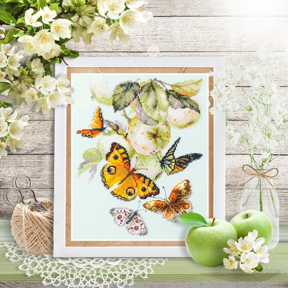 Butterflies and Apples Cross Stitch Kit фото 4