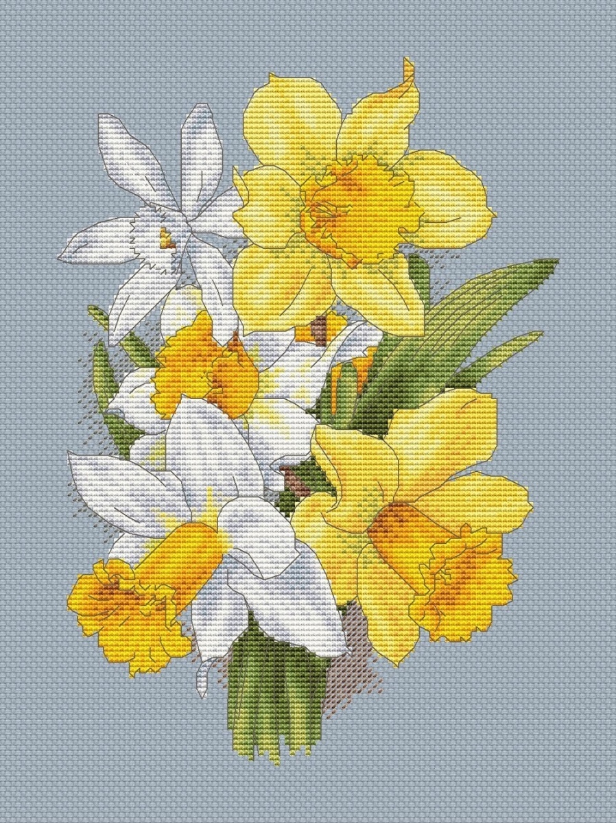 Bright Daffodils Cross Stitch Pattern фото 2