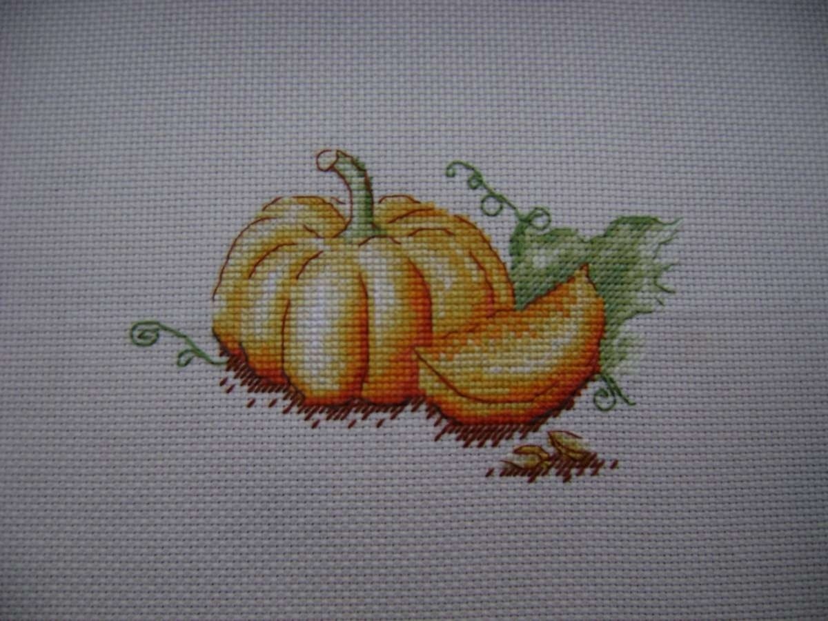 Pumpkin Slice Cross Stitch Pattern фото 3