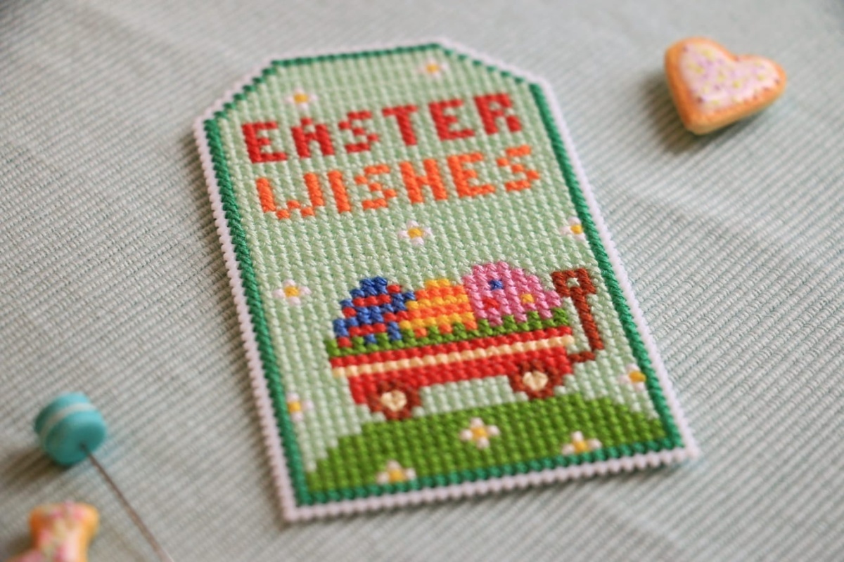 Easter Tag Eggs Cross Stitch Pattern фото 1