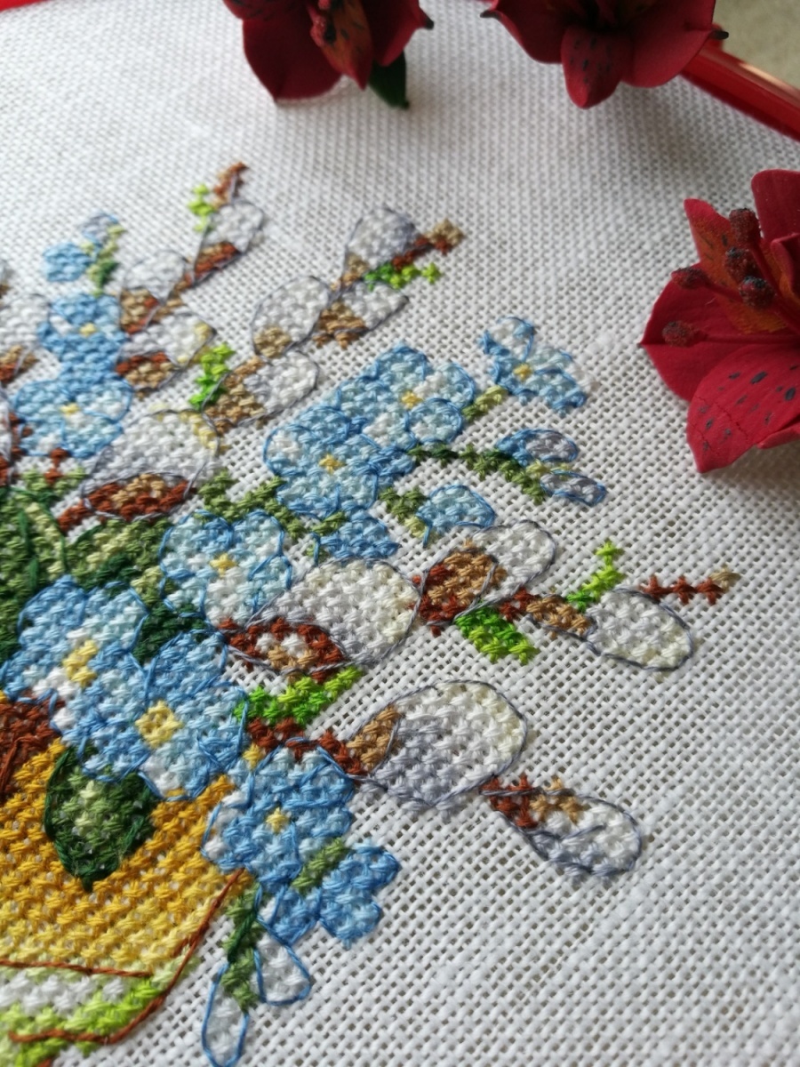 Easter Eggs. Forget-me-not Cross Stitch Pattern фото 3
