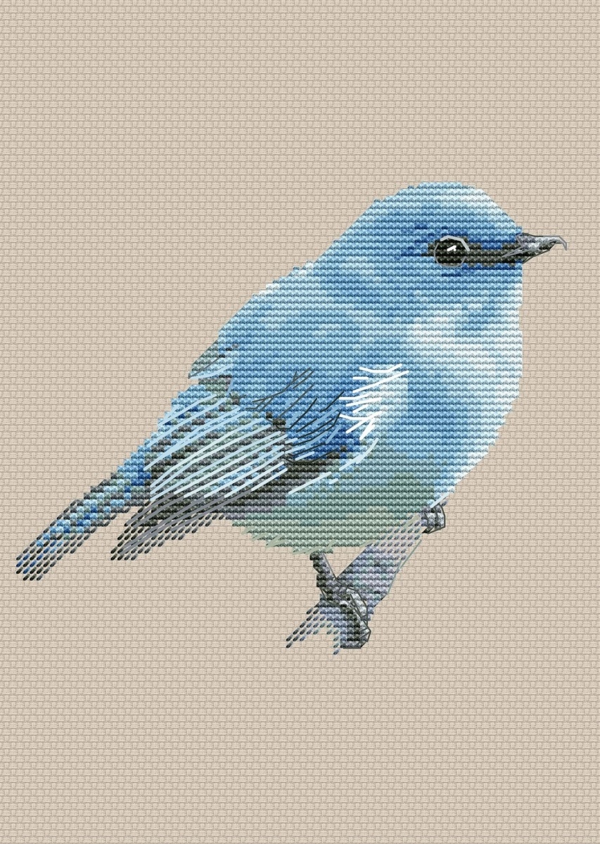 Sky Blue Bird Cross Stitch Pattern фото 1