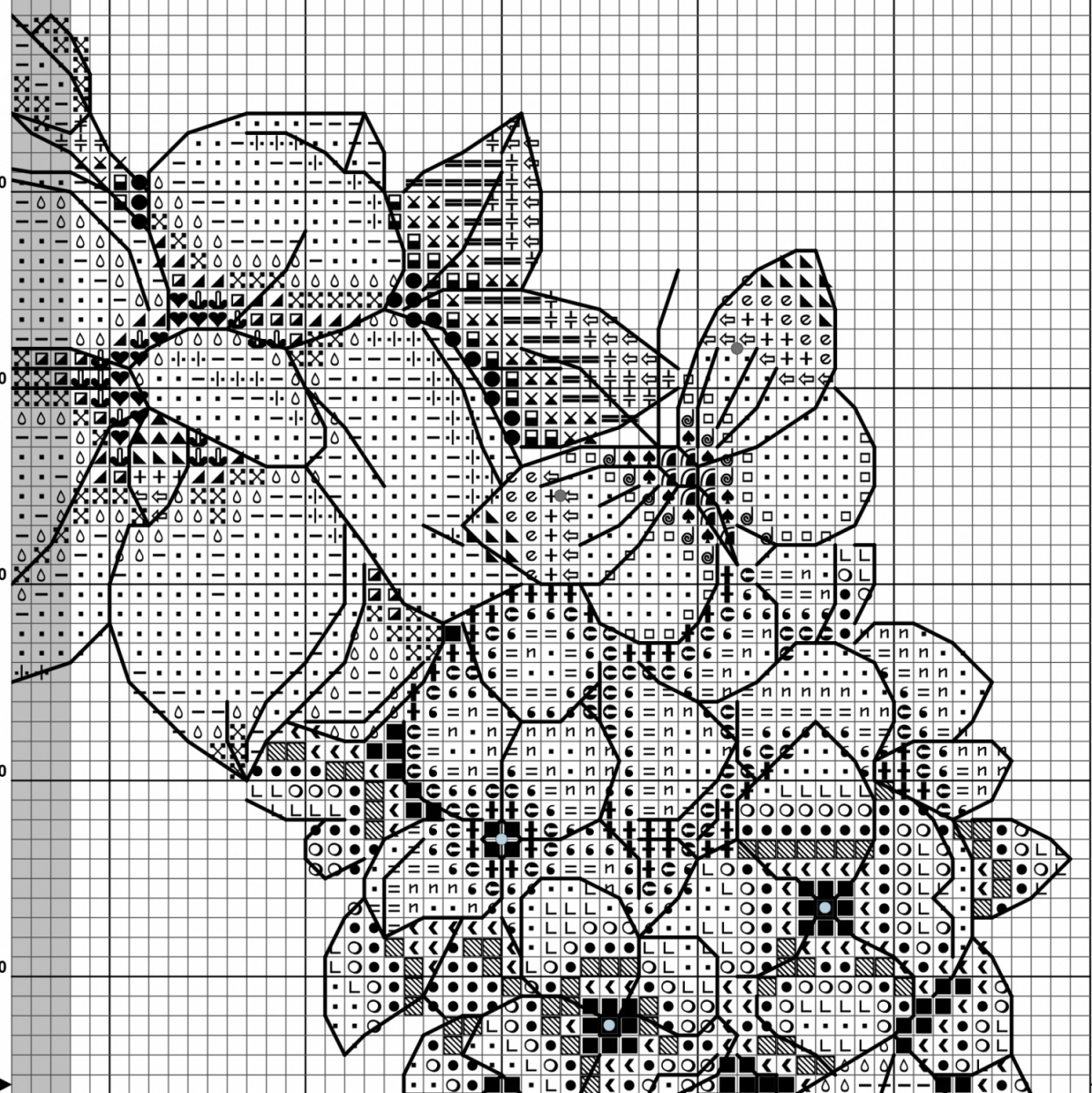Wreath with Magnolias Cross Stitch Pattern фото 12