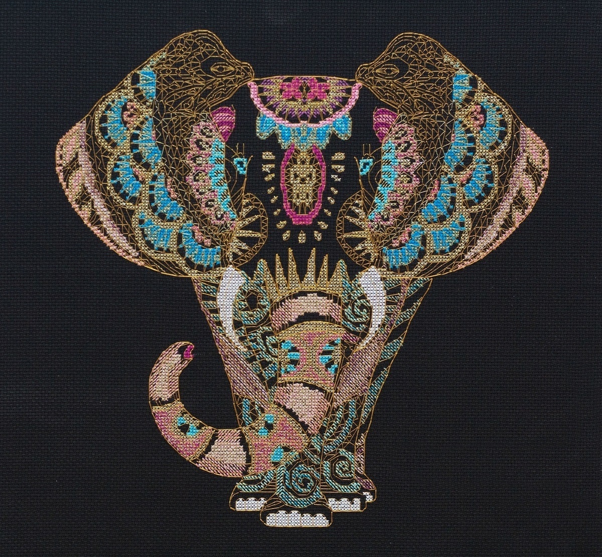Golden Elephant Cross Stitch Kit фото 1