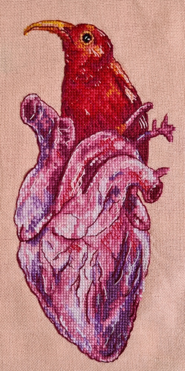 Heart Sunbird Cross Stitch Pattern фото 3