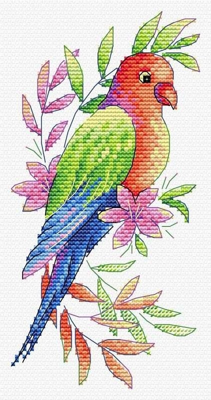 Bright Parrot Cross Stitch Kit фото 1