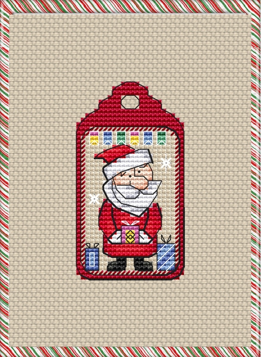 Tag Santa Claus Cross Stitch Pattern фото 1