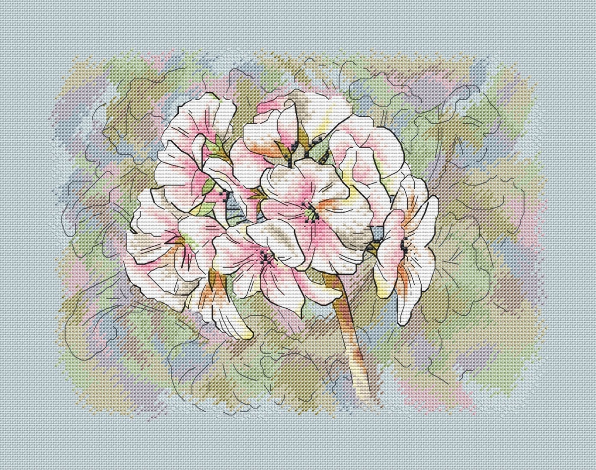 Geranium Flower Cross Stitch Pattern фото 2