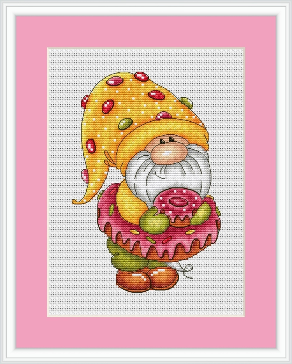 Donut Gnome Cross Stitch Pattern фото 1