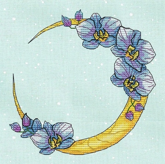 Moon Orchid Cross Stitch Pattern фото 2