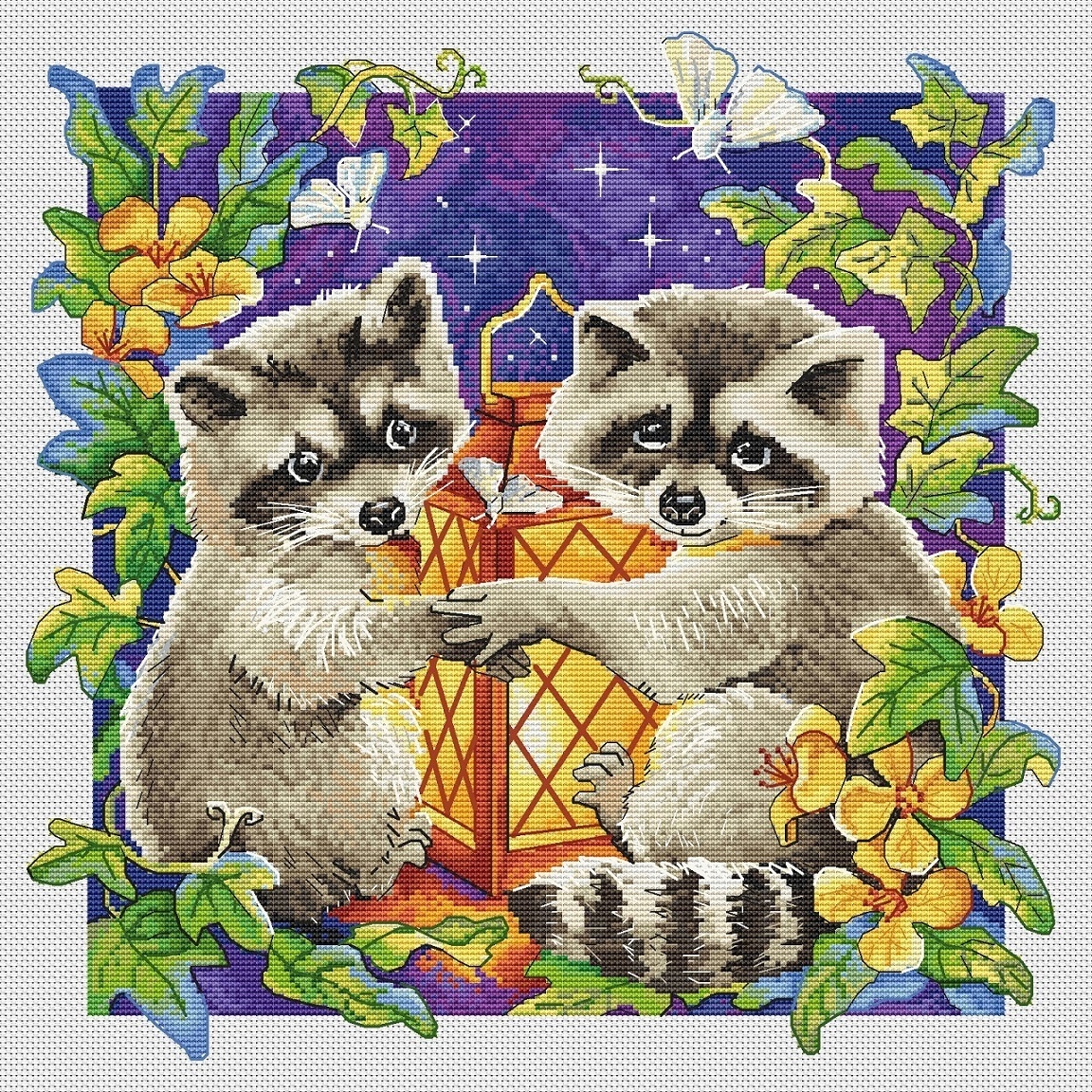 Raccoons Cross Stitch Pattern фото 2
