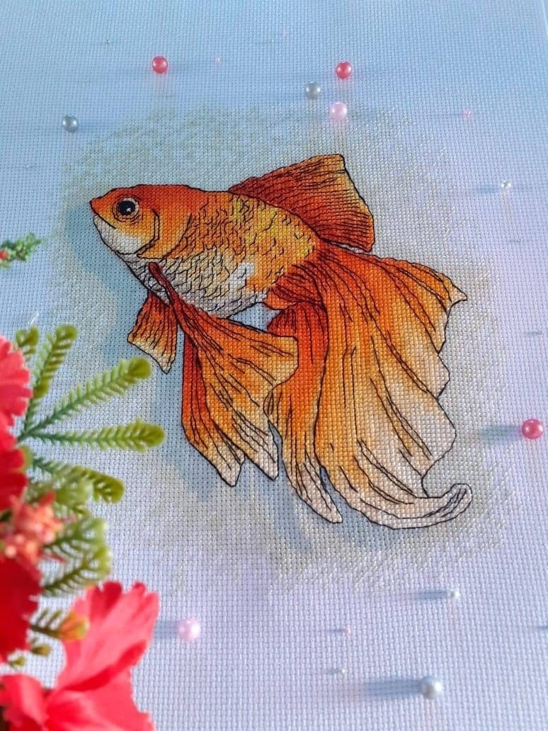 Gold Fish Cross Stitch Pattern фото 2