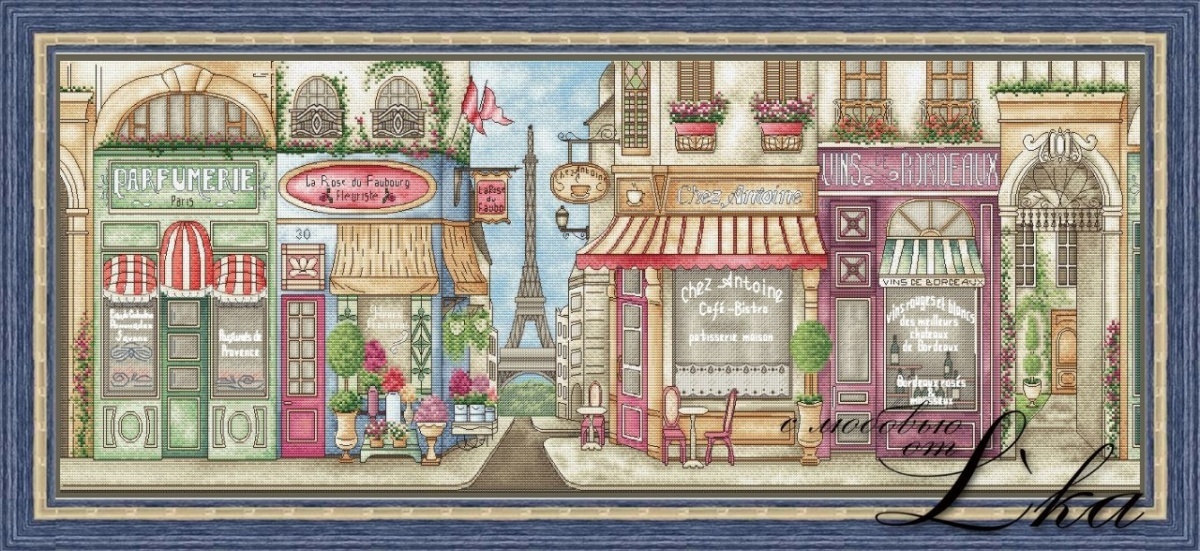 Street in Paris Cross Stitch Pattern фото 2