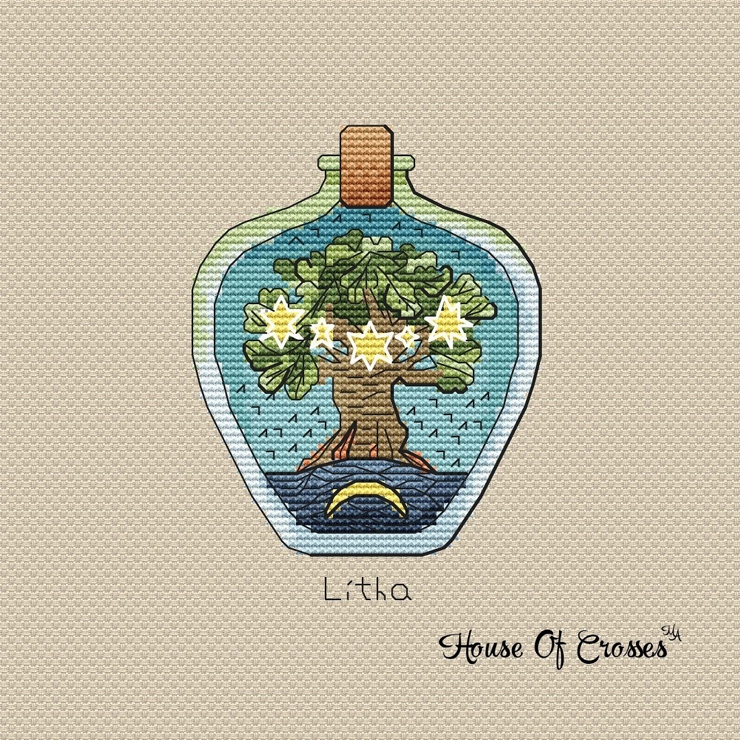 Small Wheel of the Year. Litha Cross Stitch Pattern фото 1