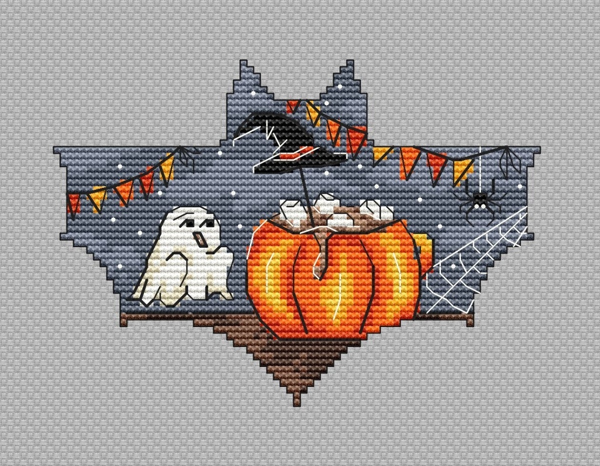 A Treat for the Ghost Cross Stitch Pattern фото 1