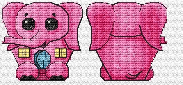 Animals Houses. Elephant Cross Stitch Pattern фото 1