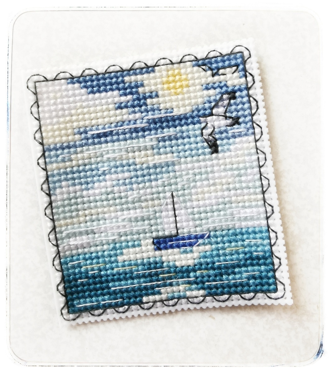 Sea Breeze Postage Stamp Cross Stitch Pattern фото 13