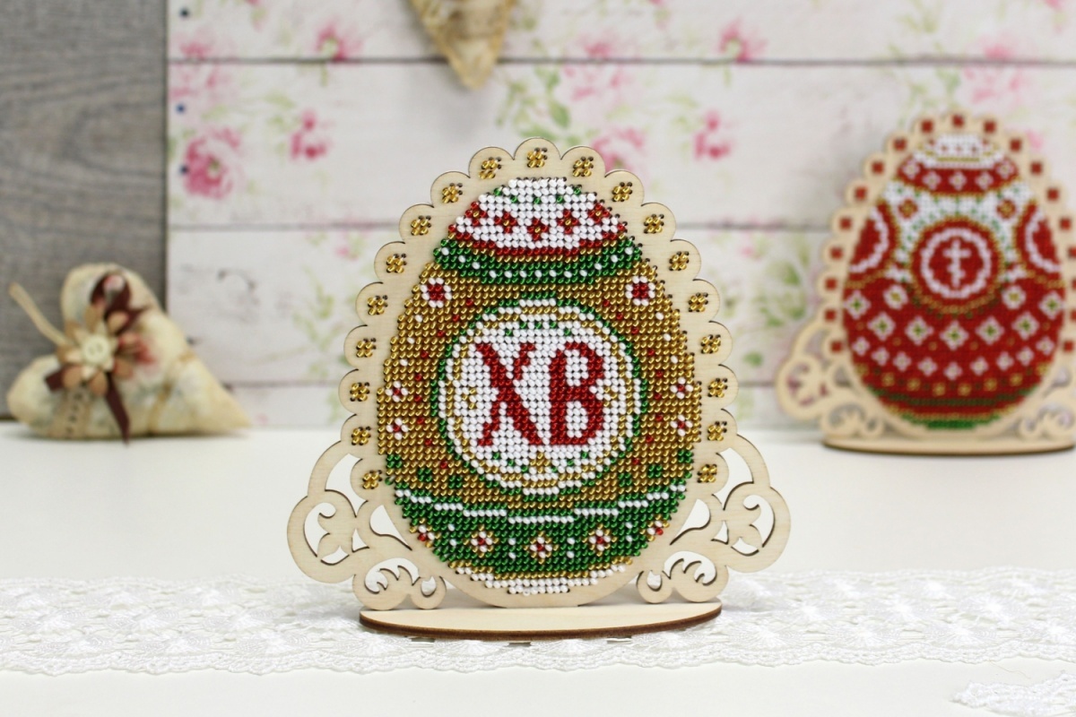 Yellow Easter Egg Bead Embroidery Kit фото 2