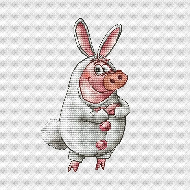 PigBunny Cross Stitch Pattern фото 1