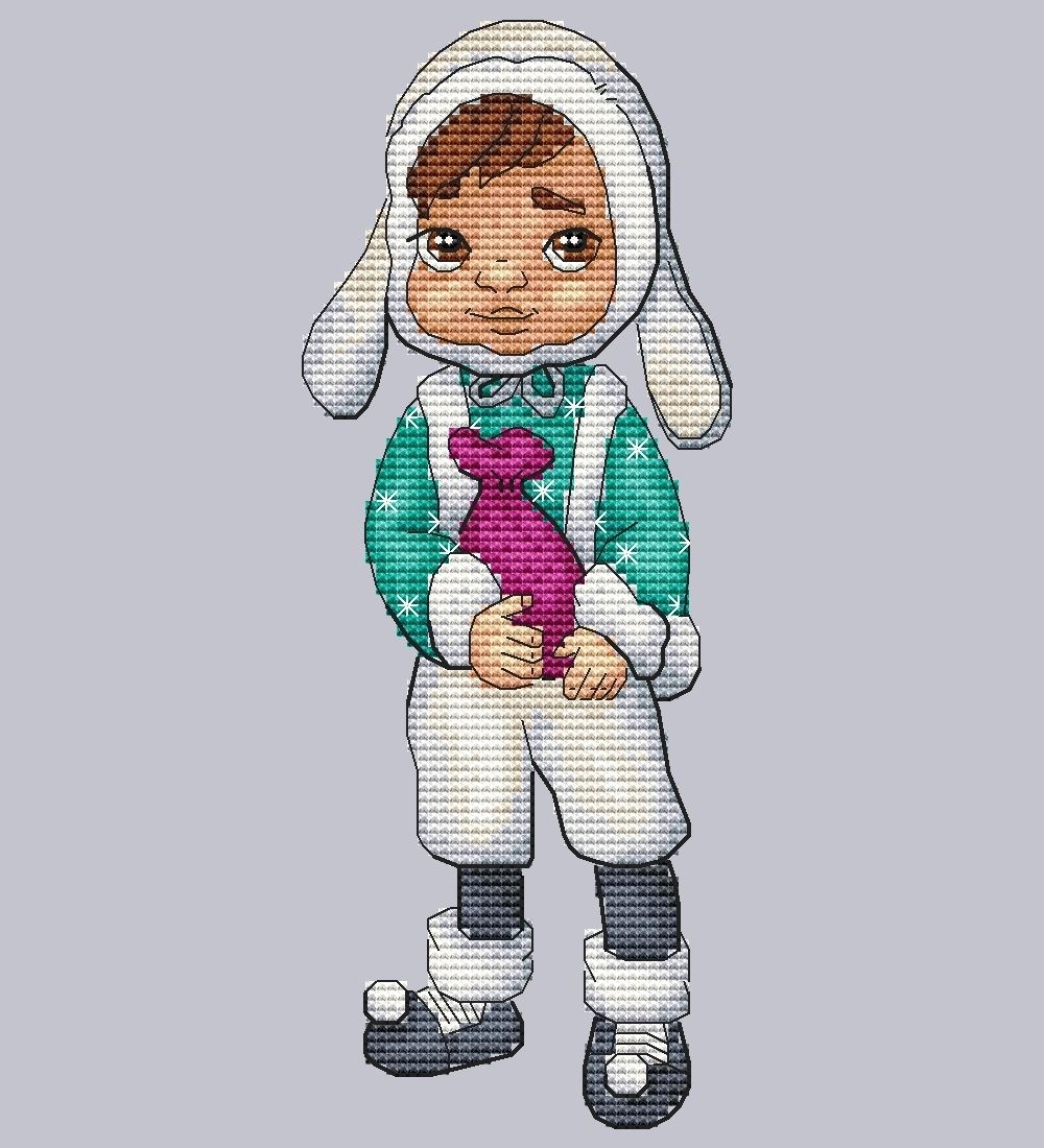 Boy in a Bunny Suit Cross Stitch Pattern фото 4