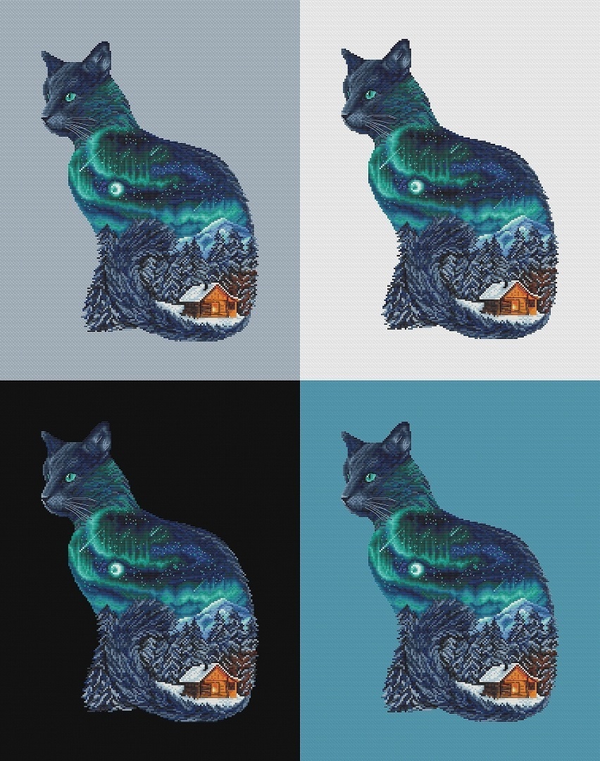 Night Cat Cross Stitch Pattern фото 2