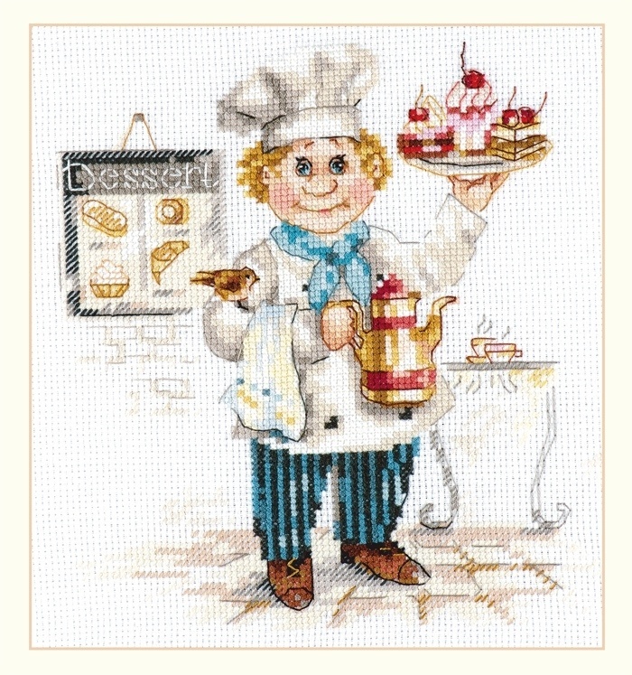 Pastry Chef Cross Stitch Kit фото 1