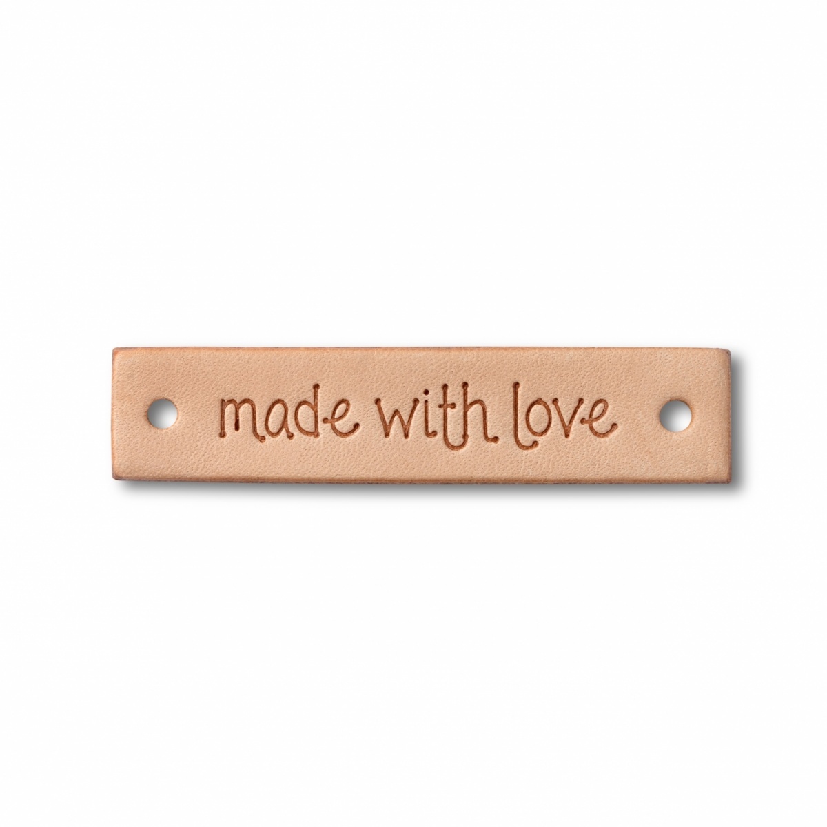 Label "made with love", leather natural, rectangular фото 2