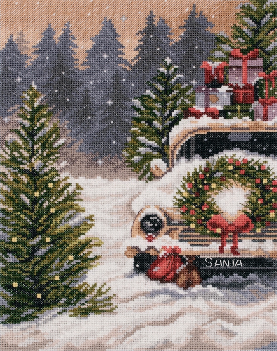 Christmas Car Cross Stitch Kit фото 1