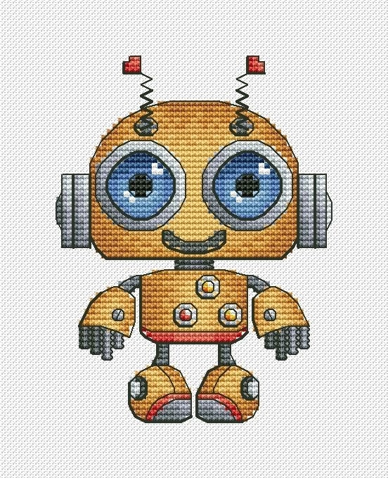 Robot 2 Cross Stitch Pattern фото 1