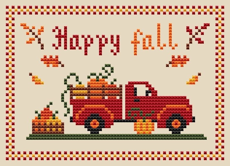 Happy Fall Cross Stitch Pattern фото 1