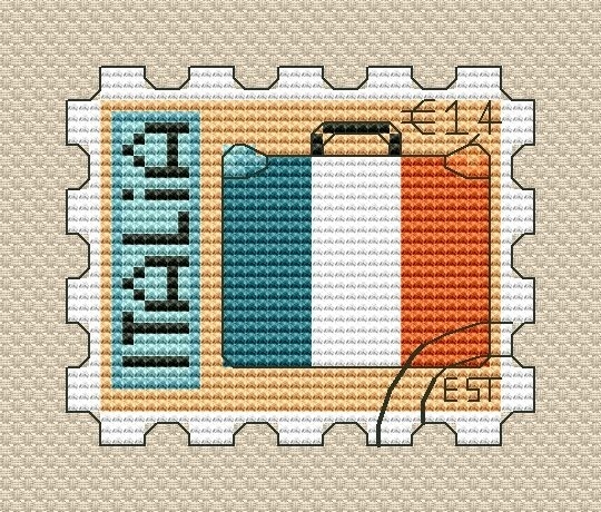 Italy Postage Stamp Cross Stitch Chart фото 1